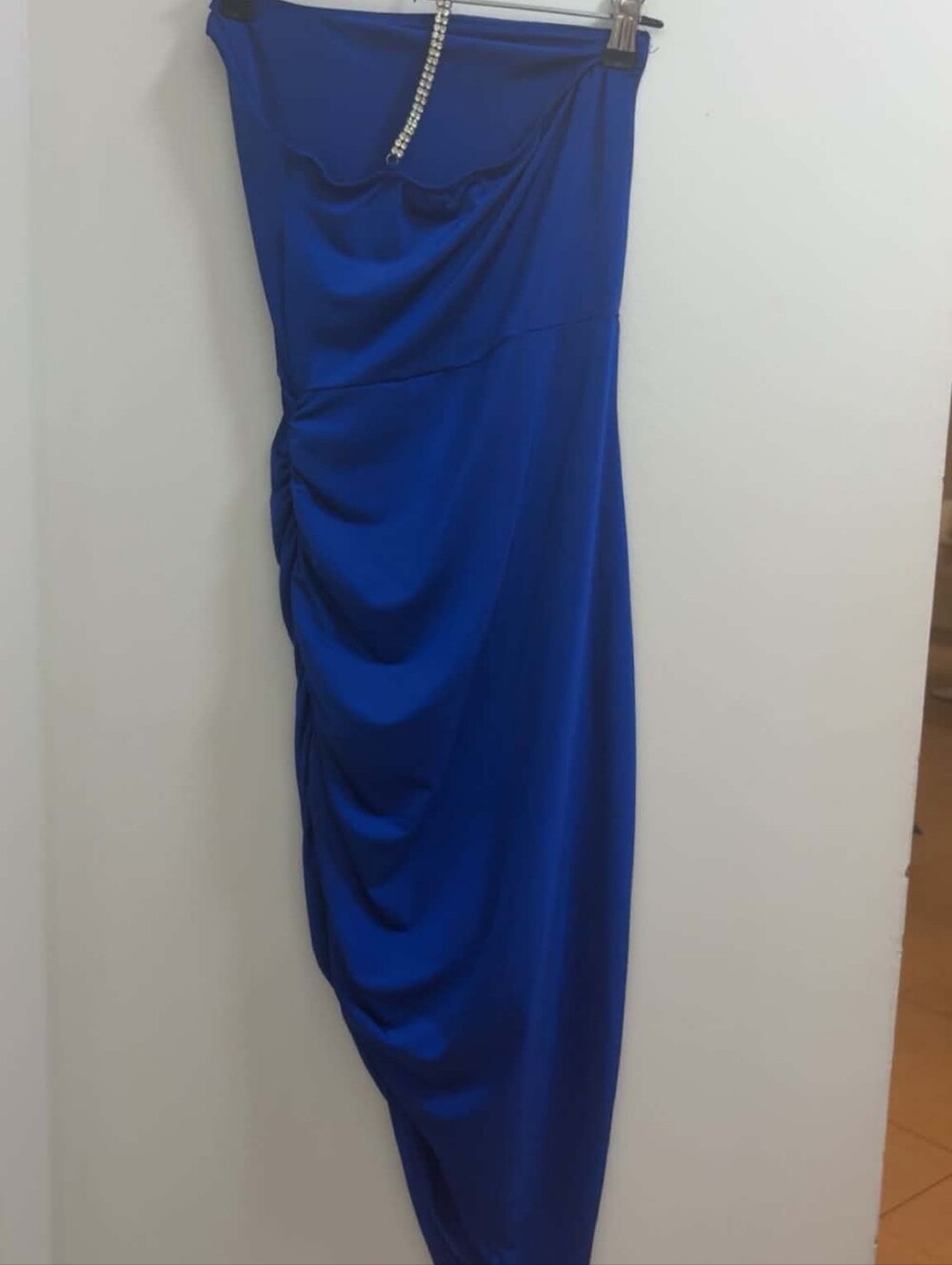Windsor Vibrant Blue Bodycon Dress, Crystal Embellishmented Chain Strap, S
